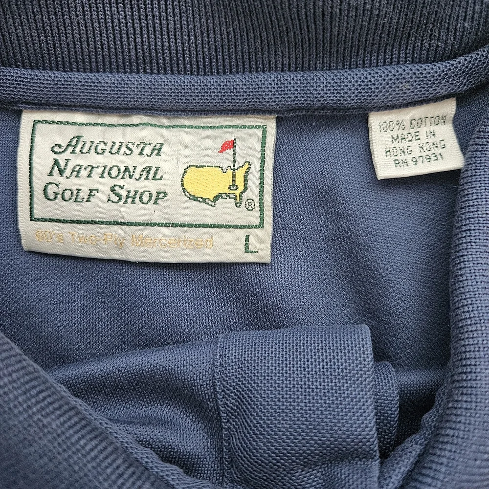 Masters Augusta National Golf Shop Polo Shirt L 60s 2-Ply Mercerized Size L Blue